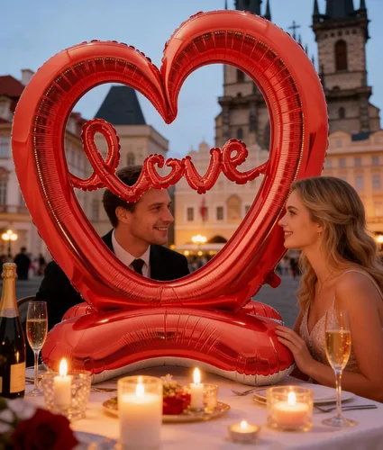 Vista 7 de Soochat Globo gigante de corazón para el día de San Valentín, globos de papel de aluminio, aniversario, boda, día de San Valentín, cumpleaños