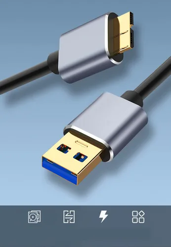 Vista 5 de Tianle Cable de disco duro, 0.5M/1.6ft 5Gbps USB 3.0 A a Micro USB B Lead Disco duro externo portátil compatible con WD, Seagate Expansion, Toshiba