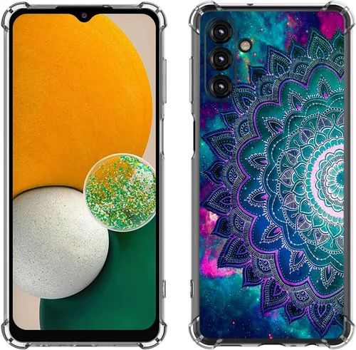Vista 14 de Samsung Galaxy A14 5G - Funda para teléfono celular, diseño de flores de mariposa azul, a prueba de golpes, TPU con bordes elevados, compatible
