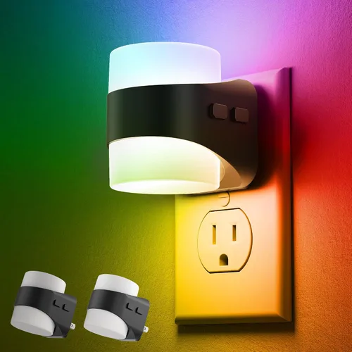 Vista 15 de L LOHAS LED 3CCT - Luces nocturnas enchufables a la pared, luz nocturna de Burbuja dorada-3CCT