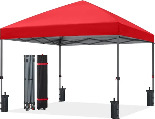 Vista 55 de ABCCANOPY Toldo desplegable – Tienda de campaña portátil para patio al aire libre resistente para patio trasero y terraza con 4 bolsas de arena Beige