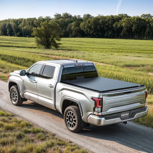 Vista 7 de oEdRo - Cubierta suave de tres pliegues para plataforma de camioneta, compatible con Toyota Tacoma 2005-2015 con plataforma Fleetside de 5 pies