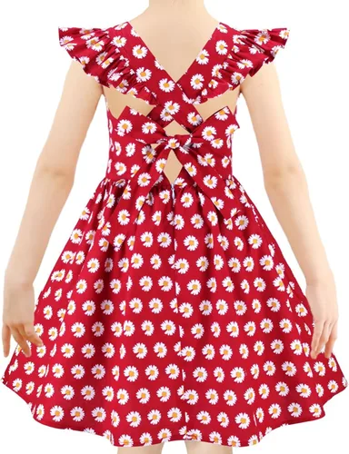 Vista 137 de Vestido de verano para niña, de algodón, con diseño floral