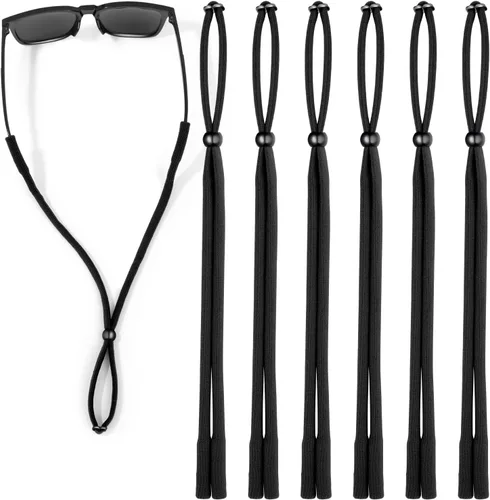 Vista 7 de VOOGLASS Correa para lentes (6 unidades) para gafas deportivas, cordón ajustable para lentes de sol, soporte para el cuello, retenedor de cordón