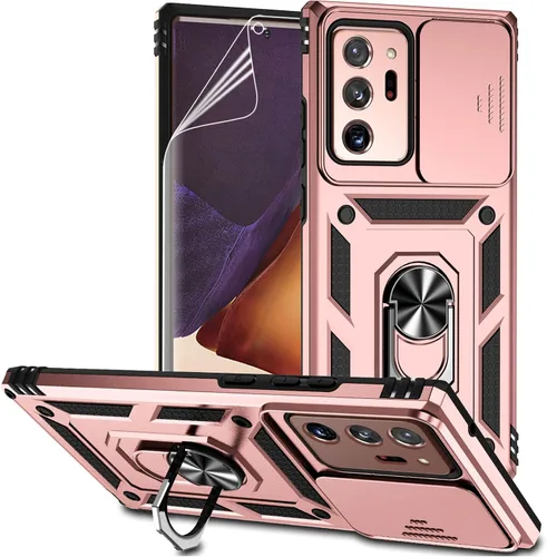 Vista 15 de Funda para Samsung Galaxy Note 20 Ultra con cubierta para lente de cámara, protector de pantalla HD, prueba de caídas de grado militar, soporte