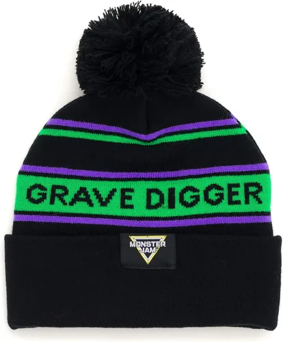 Vista 4 de Monster Jam Grave Digger - Gorro de invierno para recién nacido, color verde, talla única