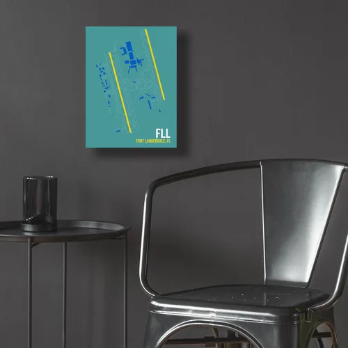 Vista 5 de Epic Art 'FLL Airport Layout' by O8 Left, Acrylic Glass Wall Art, 12"x16