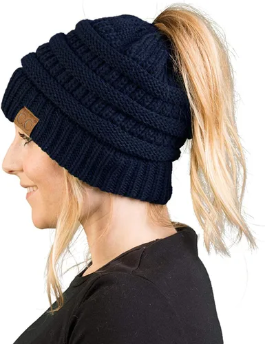 Vista 87 de Funky Junque - Gorro para mujer con ranura para cola de caballo