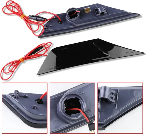 Vista 6 de 2 luces direccionales JDM con lente ahumada, color ámbar y blanco, bombilla LED frontal compatible con Honda Civic Sedan Coupe Hatchback 2016-2021