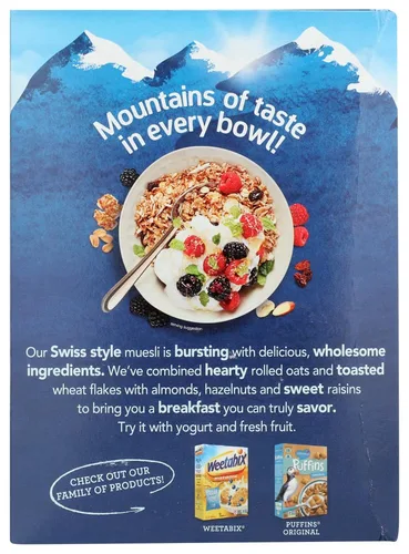 Vista 4 de Alpen Cereal Muesli sin azúcar añadido, paquete de 3 cajas de 14 onzas