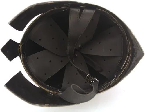 Vista 6 de Medieval Warrior Casco espartano griego de acero 18G con forro de cuero