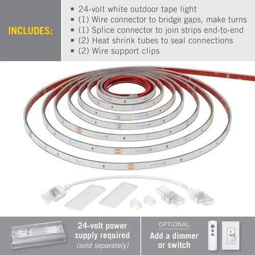 Vista 2 de Armacost Lighting RibbonFlex Pro Soft White (3000K), 30LEDs/M, 2.5M, 24V Luz de cinta para exteriores, 8.2 pies (144410)