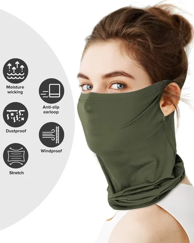 Vista 6 de LUNGEAR Bufanda para el cuello, bandana con protección UV, pasamontañas para deportes al aire libre