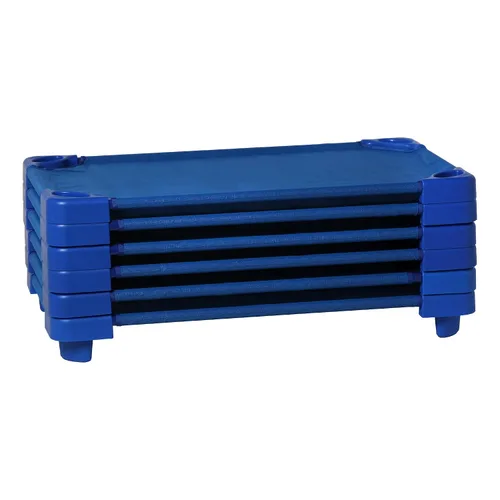 Vista 2 de Sprogs Cunas apilables estándar para niños de 52 pulgadas de largo SPG-021-5, azul (paquete de 6) y American Baby Company 10 piezas de mezcla