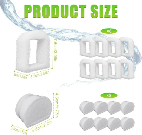 Vista 2 de Filtros de fuente de agua de repuesto para gatos para mascotas compatibles con fuente Drinkwell Petsafe de acero inoxidable 360 Avalon, Pagoda