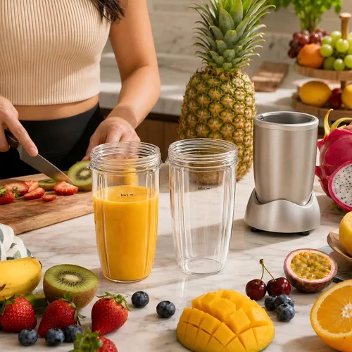 Vista 9 de Piezas de repuesto de 32 oz (2 unidades) Vasos de repuesto para licuadora compatibles con NutriBullet 600w y 900w Blender