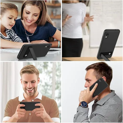 Vista 7 de Funda de teléfono compatible con Alcatel 1 2021 (5.0 pulgadas) con protector de pantalla de cristal, [3 formas de soporte] Funda protectora