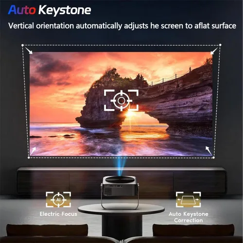 Vista 2 de Ultra HD Smart PTZ Mini Proyector Auto Focus & Keystone Native 1080P