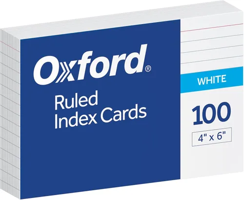 Vista 2 de Oxford Tarjetas de índice con rayas, 4 x 6 pulgadas, blancas, 100 por paquete (40159-SP)
