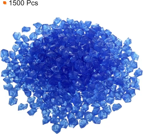 Vista 3 de MECCANIXITY 1500 piedras brillantes de 8 a 0.394 in, decoración en la oscuridad, piedras luminosas, decoración de bricolaje azul oscuro para jardín