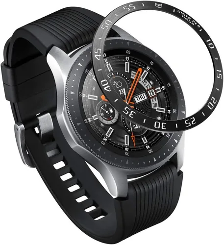Vista 8 de PINHEN Estilo de bisel compatible con Galaxy Watch de 1.654 pulgadas / Gear Sport Bisel Ring Cubierta Adhesiva Antiarañazos de Aluminio Bisel Anillo