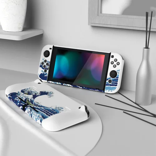 Vista 4 de PlayVital Funda acoplable mejorada para Nintendo Switch, funda protectora ergonómica para Nintendo Switch, protector separable carcasa dura