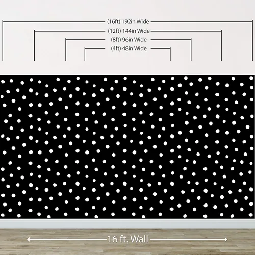 Vista 5 de Circle Polka Dots Pattern Peel and Stick Wallpaper Removable Wall Mural #6206 (108in Tall X 48in Wide, White Polka Dots)