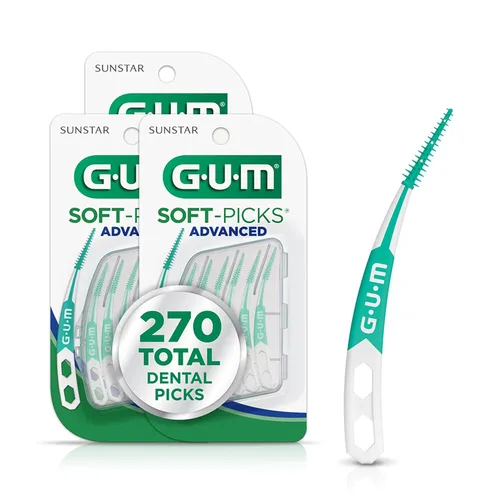 Vista 11 de GUM Soft-Picks Advanced, Palillos Dentales Fáciles de Usar para la Limpieza y Salud de los Dientes, Cepillos Interdentales Desechables