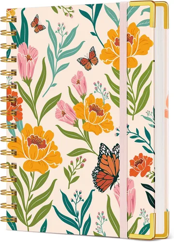 Vista 11 de Cuaderno estético en espiral para mujer, 200 páginas, cuadernos rayados de 8.5 x 11 pulgadas, diarios en espiral grandes de tapa dura A4 con papel