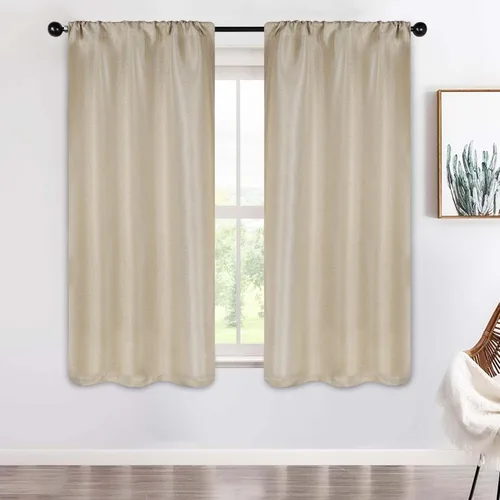 Vista 20 de Superior Cortinas opacas, aisladas, cortinas con bloqueo solar para dormitorio, sólidas, texturizadas, ventana de sala de estar, tejido térmico
