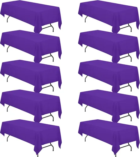 Vista 80 de BRILLMAX - Manteles para mesa rectangular de 6 pies, tela de lino de poliéster, lavable, para boda, recepción, banquete, fiesta de cumpleaños, 60 x