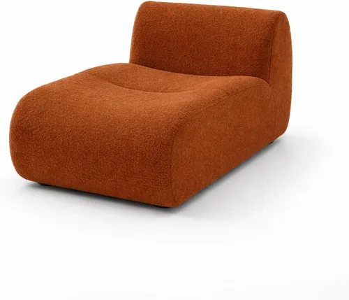 Vista 30 de Sofá individual modular curvado, sofá sherpa de espuma de 33 pulgadas, cómodos sofás de peluche para espacios pequeños, sofás modulares modernos