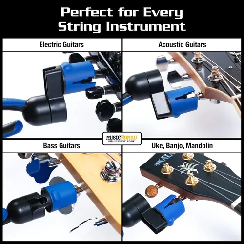 Vista 3 de MusicNomad Kit de herramientas para cambiar cuerdas de guitarra de 6 piezas con enrollador, cortador, extractor, Tune-It, llave hexagonal