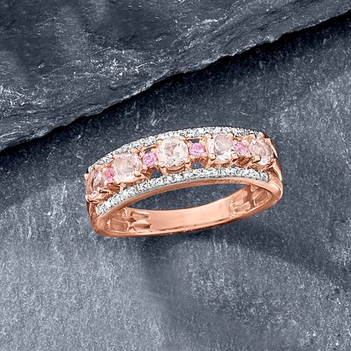 Vista 5 de Ross-Simons Gemstone and Diamond Ring in 18kt Gold Over Sterling