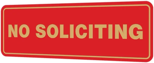 Vista 19 de Estándar No Soliciting Door/Wall Sign - Negro - Pequeño