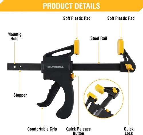 Vista 3 de Olympia Tools Abrazadera y esparcidor de barra de trinquete de 6 pulgadas 38-232