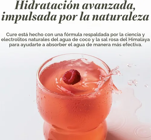 Vista 3 de Cure Hydration - Electrolyte Drink Powder Berry Pomegranate 28 Servings
