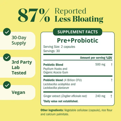 Vista 7 de Semaine: super prebiótico + probiótico para mujeres, fórmula multi-acción efectiva 3-en-1 para nutrir la salud intestinal, aliviar el SII, apoyar