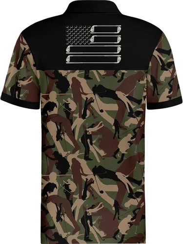 Vista 4 de HIVICHI Divertidas camisas de golf para hombre, diseño de estampado loco, colorido, salvaje, novedoso, que absorbe la humedad, polo para hombre