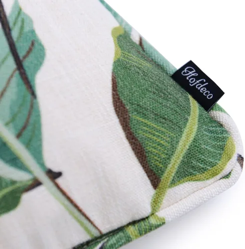 Vista 4 de Hofdeco Juego de 2 fundas decorativas de almohada lumbar de lino y algodón de primera calidad, hojas tropicales, hojas de plátano tropical, 12 x 20