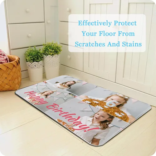 Vista 9 de Tapete personalizado para puerta con imagen, logotipo, nombre, texto, antideslizante, lavable, rectangular, personalizable con estampado, tapete