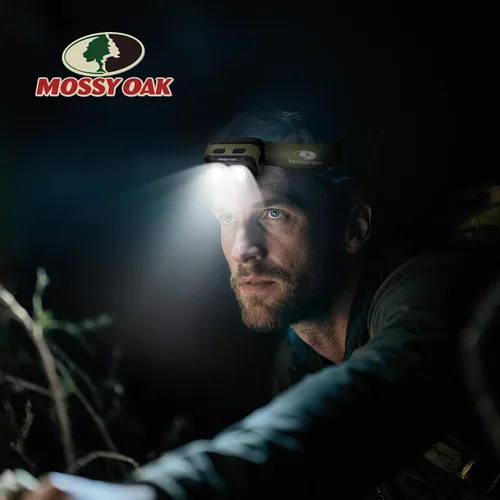 Vista 8 de Mossy Oak - Linterna frontal de 600 lúmenes, doble potencia con sensor de movimiento e imán Dual Power Source, Magnetic Base, Dimmable Design