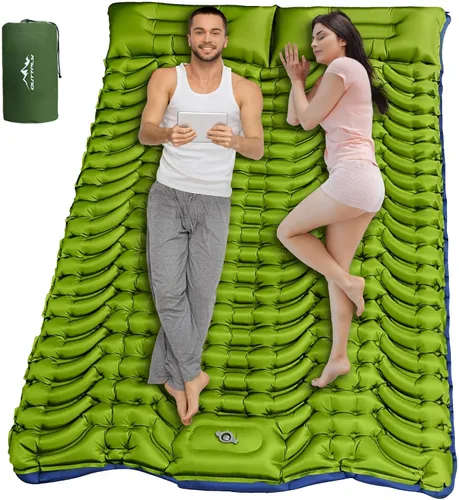 Vista 12 de Colchoneta de Dormir para Campamento, Alfombrilla de Campamento Extra Gruesa de 6" con Almohada Bomba de Pie Incorporada, Alfombrilla Inflable Ultra