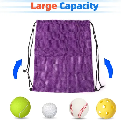 Vista 5 de GSE Bolsa deportiva de malla para niños y adultos. Bolsa de equipo deportivo de malla para pelotas deportivas, playa, viajes, gimnasio, natación