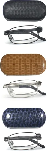 Vista 7 de Paquete de 3 gafas de lectura plegables unisex, color negro, bronce y plateado