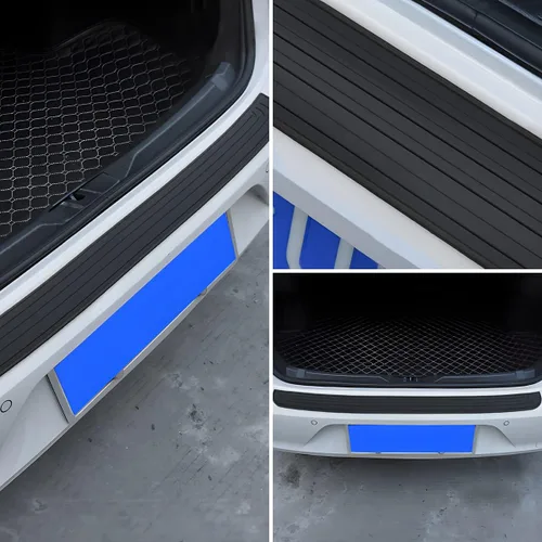 Vista 6 de Protector de parachoques trasero de automóvil, tira de goma antiarañazos para la mayoría de automóviles y SUV trunk-door entry coverage, abrasion