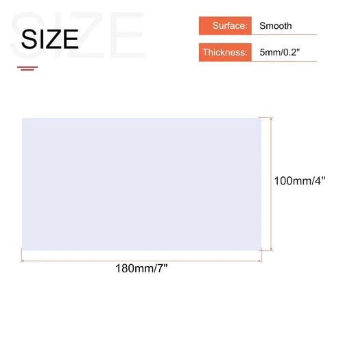 Vista 2 de MECCANIXITY Hoja de plástico ABS blanco de 7 x 4 x 0.2 pulgadas para modelo de construcción, manualidades de bricolaje, panel, paquete de 2