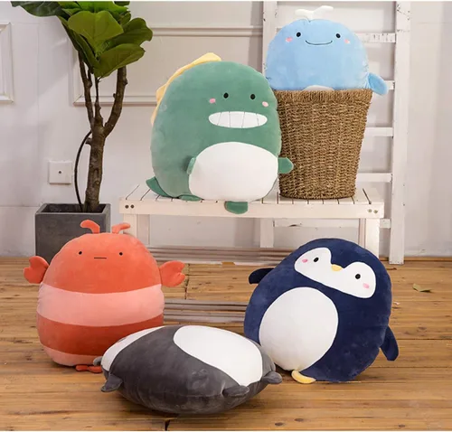Vista 2 de Almohada de peluche suave para niños, regalo para cumpleaños, San Valentín, Navidad., Pingüino, Marino