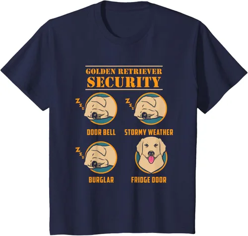 Vista 76 de Camisa Golden Retriever de seguridad Golden Retriever para perro divertido, Negro, S