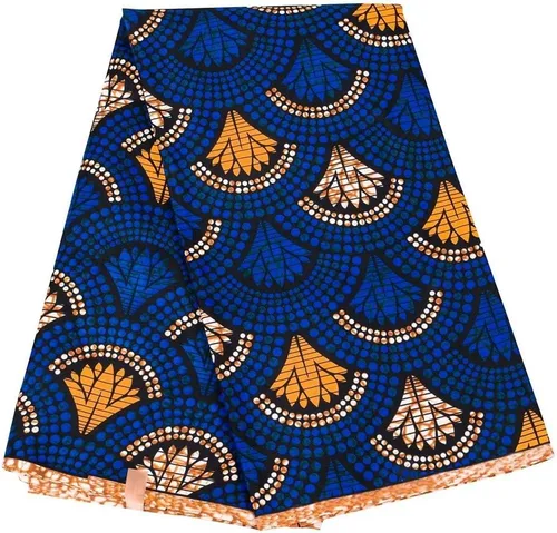 Vista 11 de BintaRealWax Tela Africana Ankara de Poliéster con Impresiones de Cera 6 Yardas de Tela Africana Tradicional para Vestido de Fiesta PL536